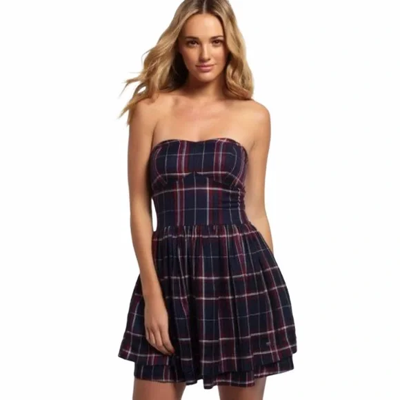 Superdry Savannah Prom Plaid Dress in Alaska Ruby